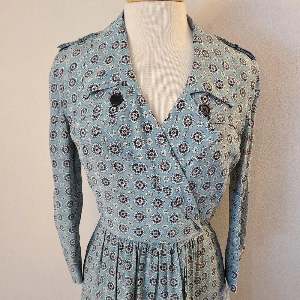 Burberry Agatha Pale Stone Silk Trench Dress -NWT - Picture 5 of 14